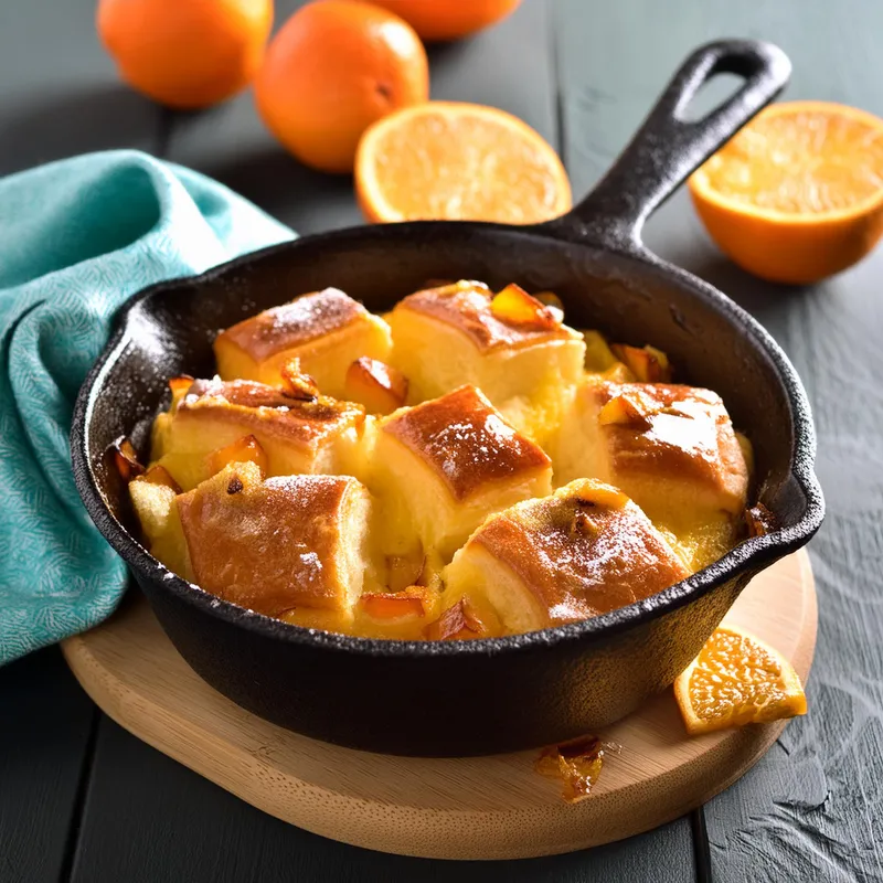 Honey Orange Bread Pudding in a Cast Iron Skillet  image